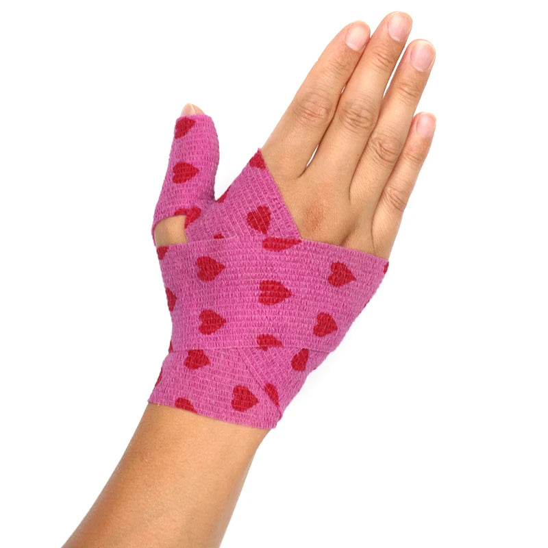 Athletic Tape Wraps for Sports, Colorful Bandage for Tattooing, Finger Joint, Knee Pet, Printed Self-Adhesive Wraps, 2.5cm-10cm