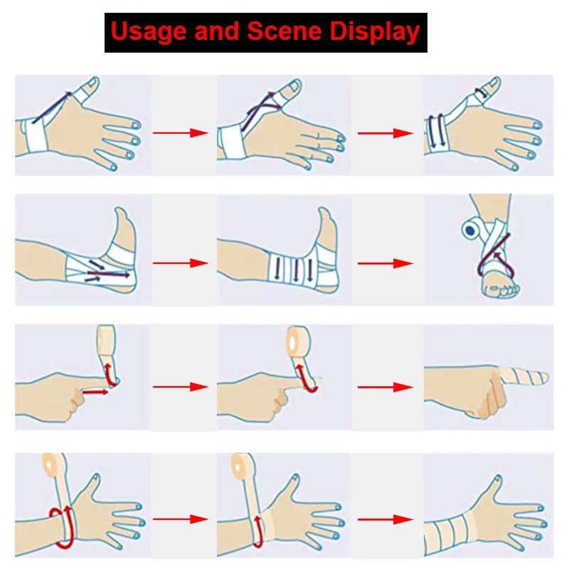 Athletic Tape Wraps for Sports, Colorful Bandage for Tattooing, Finger Joint, Knee Pet, Printed Self-Adhesive Wraps, 2.5cm-10cm