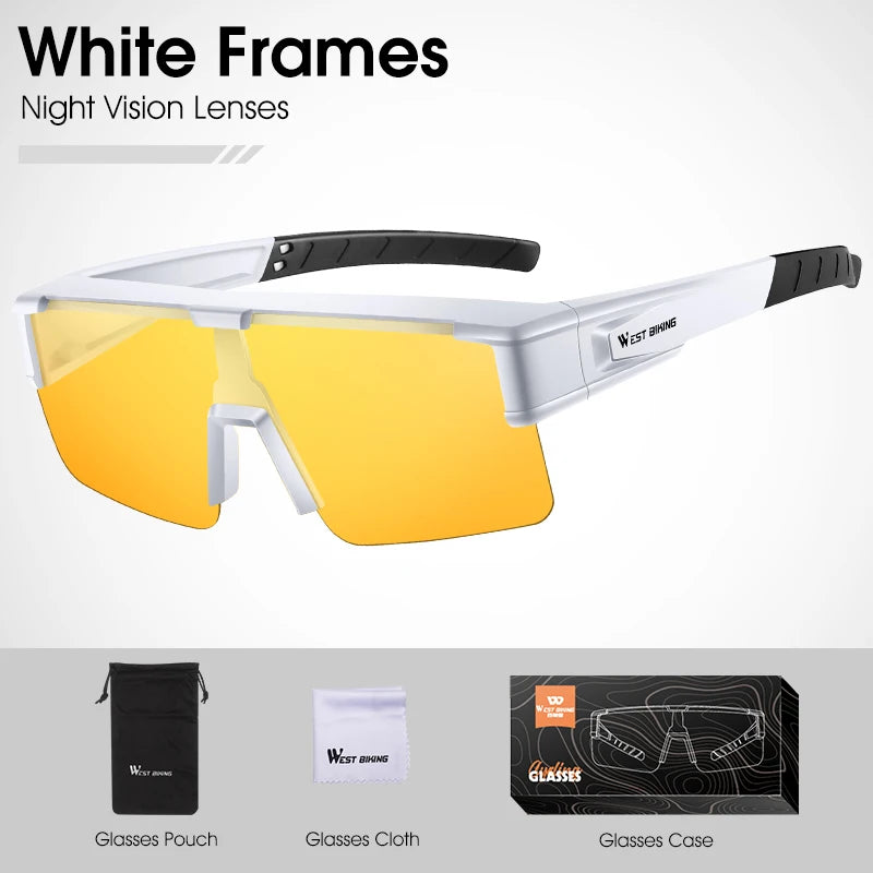 WEST BIKING Cycling Glasses Photochromic MTB Road Bike Glasses UV400 Protection Sunglasses Sport Polarized Eyewear Goggles