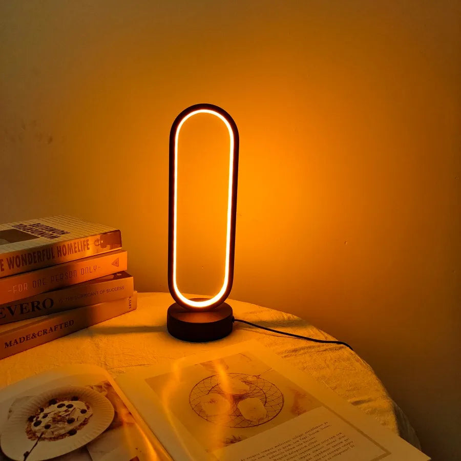 Bedroom Ring Lamp Living Room Three-color Dimming Bedside Lamp LED Night Light