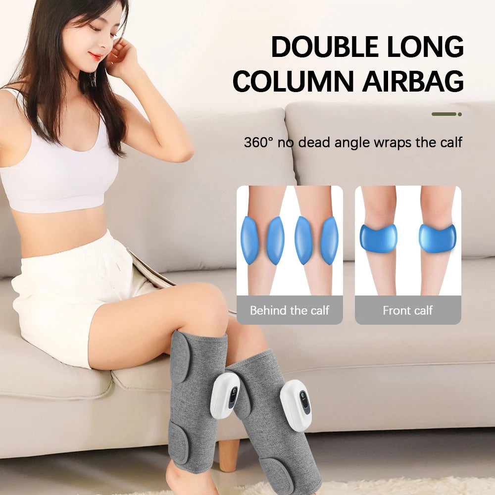 Electric 360° Air Pressure Calf Massager Wireless Leg Massage 3 Mode Airbag Compression Relax Foot Calf Muscle Blood Circulation