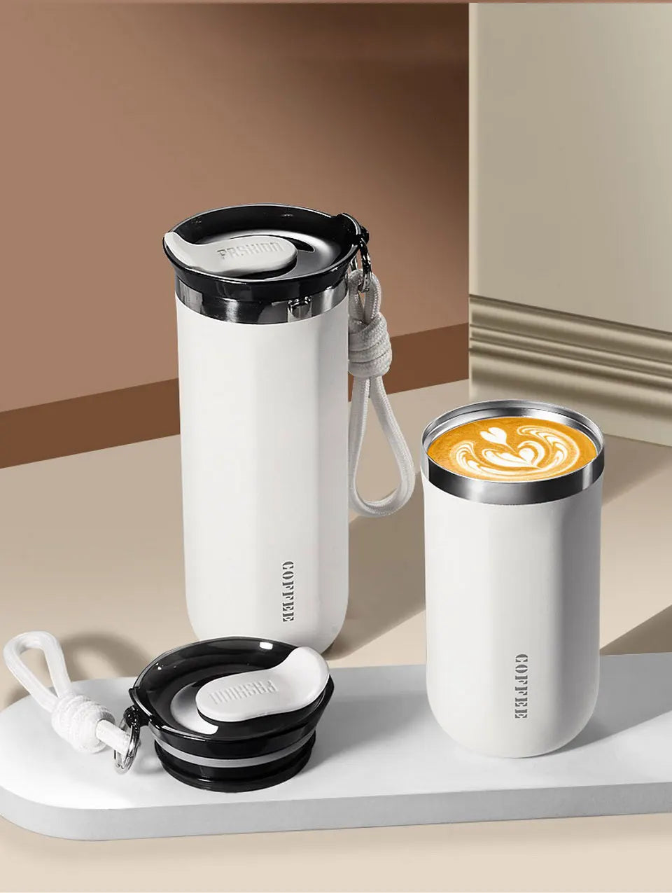 Thermal Mug Thermos Bottle for Coffee Tumbler Cup Water Bottle Stainless Steel Insulated Vacuum Flask Leakproof Travel Drinkware
