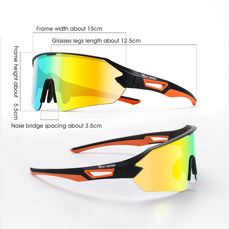 WEST BIKING Cycling Glasses for Men Women UV 400 Sports Sunglasses PU Windproof Biking Goggles for Running Hiking Golf Driving