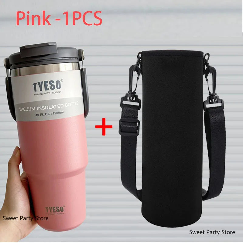 TYESO Stainless Steel Double-layer Coffee Cup Cold And Hot Car Mug Vacuum Flask Travel Thermos Bottle Portable Car Water Bottle