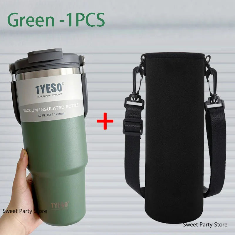 TYESO Stainless Steel Double-layer Coffee Cup Cold And Hot Car Mug Vacuum Flask Travel Thermos Bottle Portable Car Water Bottle