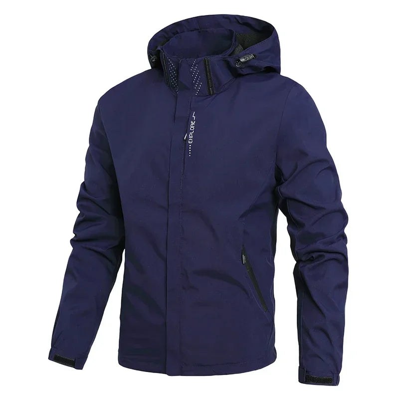 Men Casual Jacket Outdoor Windproof Waterproof Athletes Spring Autumn New Men Jacket Coat Detachable Hat Jackets Male M-5XL