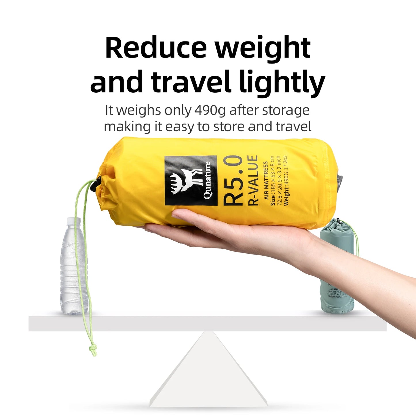 Qunature Outdoor Camping Inflatable Mattress Sleeping Pad Ultralight Hiking Waterproof Picnic Pad Foldable Sleeping Mattress
