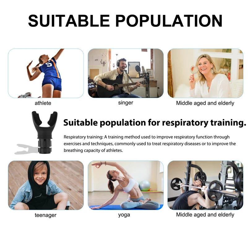 Breathing Trainer Lung Flexer Durable Fitness Exerciser Increases Lung Capacity Breath Adjustable Levels Deep Breath