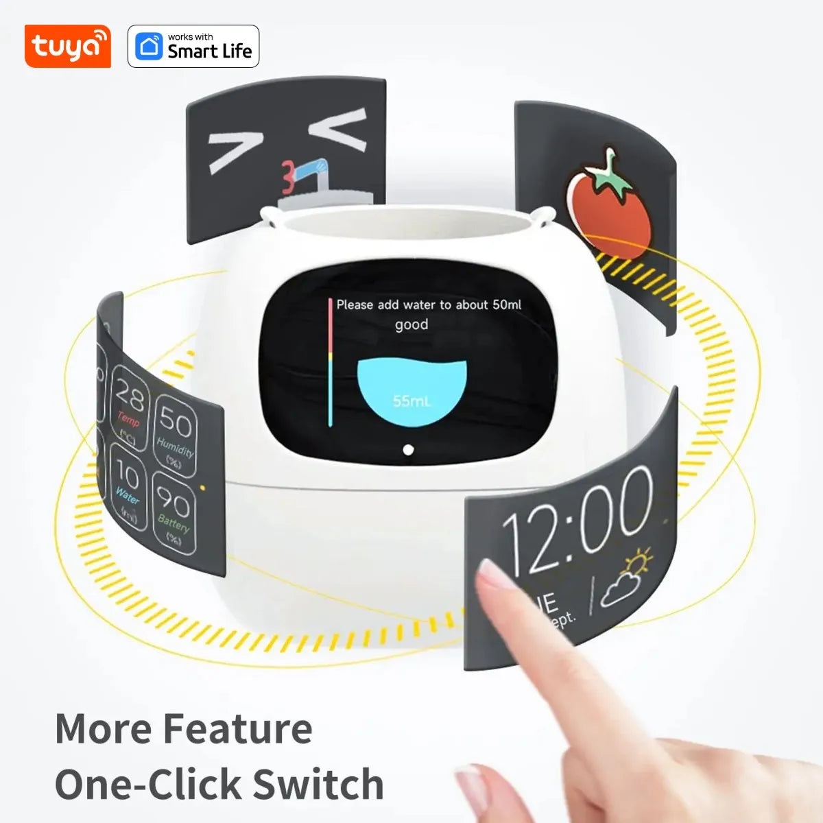 Smart Planter Tuya Ivy Endless Fun Over 49 Rich Expressions,7 smart sensors,AI Chips Make Raising Plants Easy and Fun