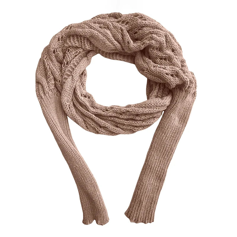 2024 Scarf With Sleeves Women Soft Knitted Wrap New Fashionable Pullover Shawl Windproof Warm Autumn Winter Poncho
