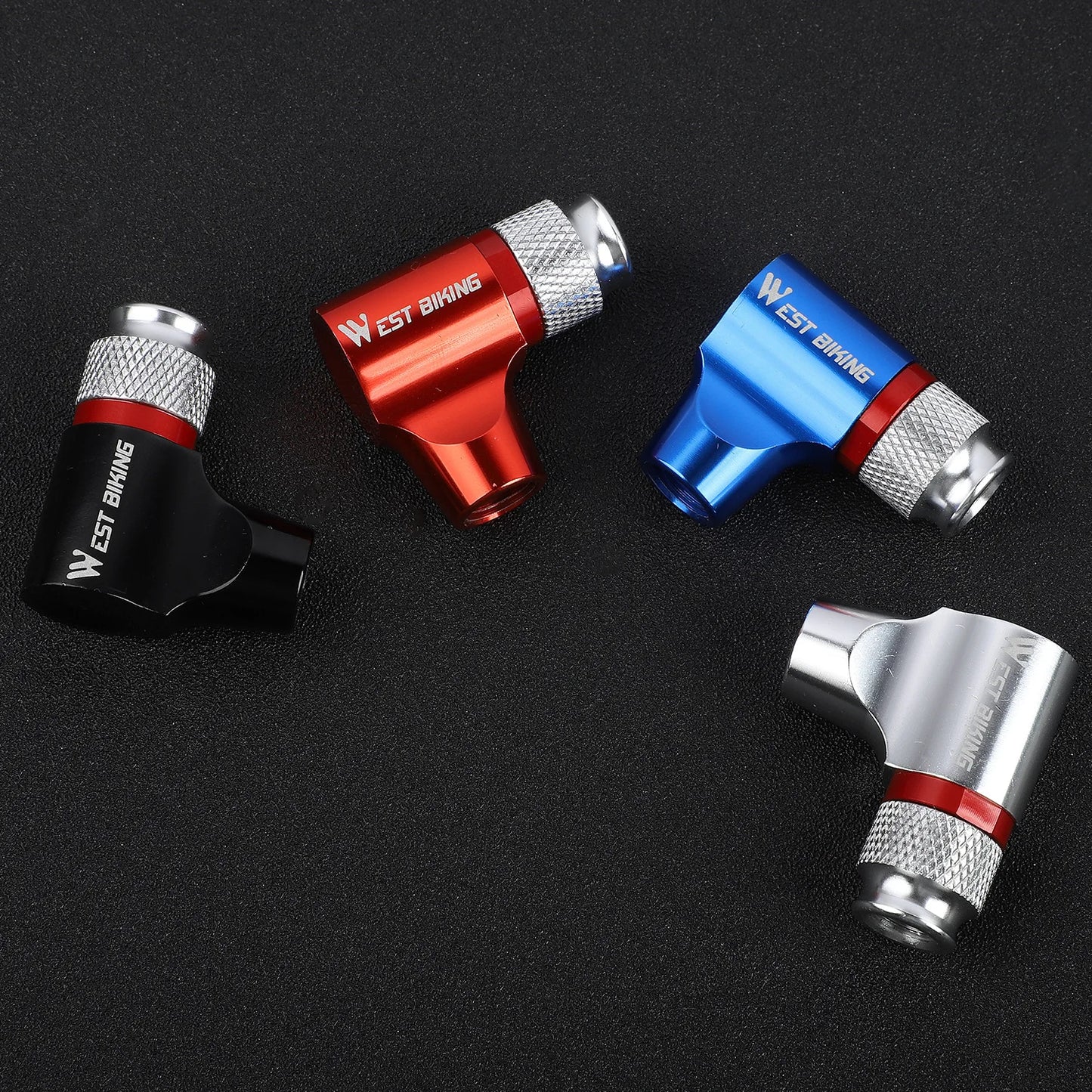 WEST BIKING Portable Bike Pump CO2 Air Inflator Insulated Cover Schrader & Presta Valve Mini Bicycle Pump Bicycle Accessories
