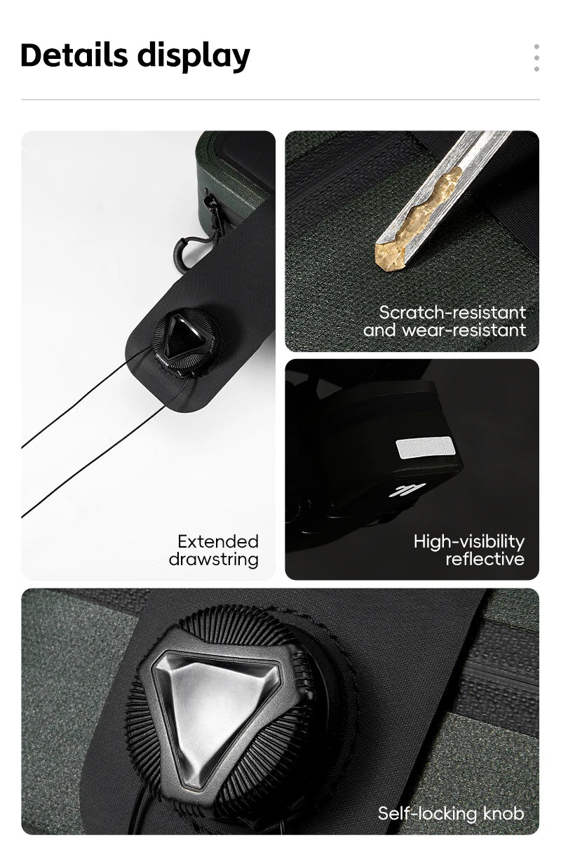 WEST BIKING Bicycle Saddle Bag 600D TPU Seamless Waterproof Wear-Resistant Rotating Lacing Buckle Mini Saddlebag Bike Accessory
