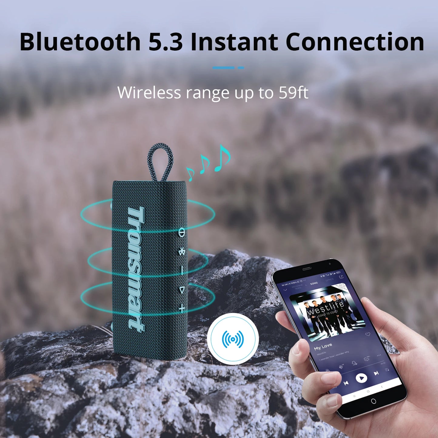 Portable Bluetooth 5.3 Speaker Tronsmart Trip Speaker Dual-Driver with IPX7 Waterproof, True Wireless Stereo for Outdoor speaker
