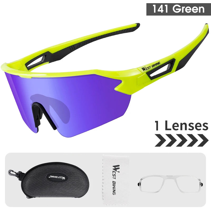 WEST BIKING Cycling Glasses for Men Women UV 400 Sports Sunglasses PU Windproof Biking Goggles for Running Hiking Golf Driving