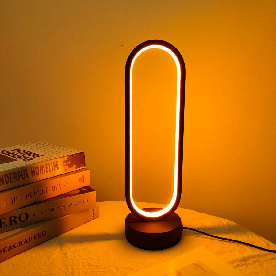 Bedroom Ring Lamp Living Room Three-color Dimming Bedside Lamp LED Night Light