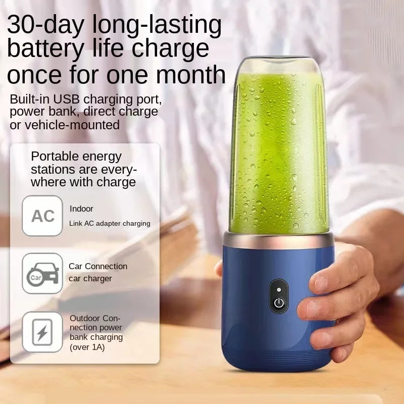 Xiaomi Portable Electric Fruit Juice Blenders 400ml Personal sized Mini Bottle Home USB rechargeable 6 Blades blender Machine