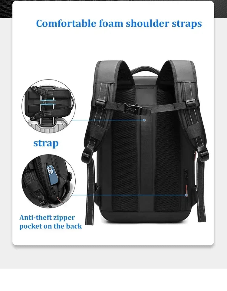 Travel Men 17 Inch Laptop Backpack Vacuum Compression Backpack Business Large Capacity School Backpack Expand Outdoor