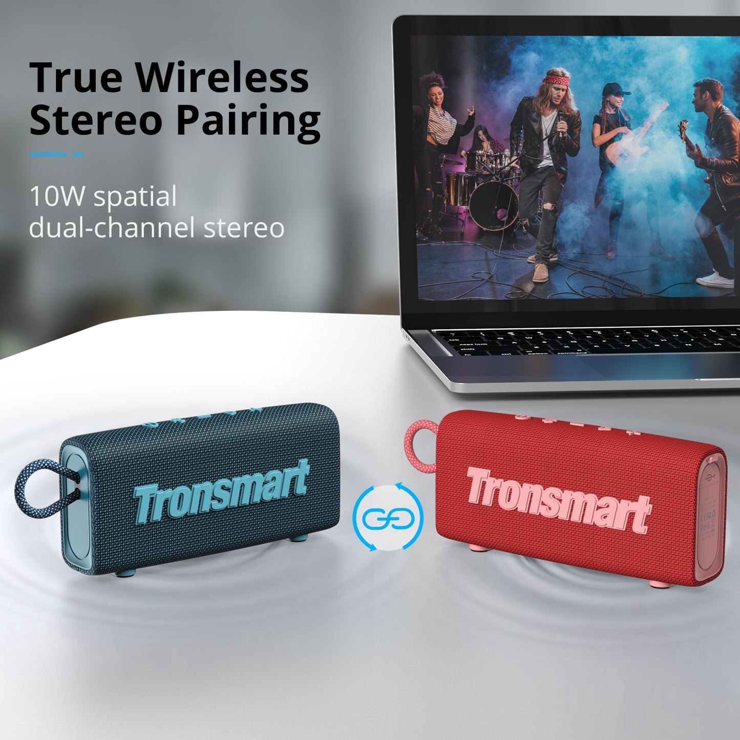 Portable Bluetooth 5.3 Speaker Tronsmart Trip Speaker Dual-Driver with IPX7 Waterproof, True Wireless Stereo for Outdoor speaker