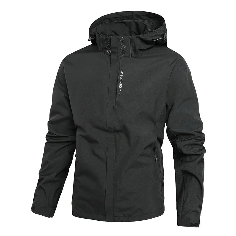 Men Casual Jacket Outdoor Windproof Waterproof Athletes Spring Autumn New Men Jacket Coat Detachable Hat Jackets Male M-5XL