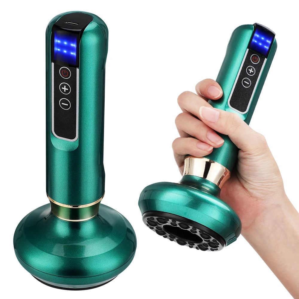 Electric Cupping Massager Vacuum Suction Cup GuaSha Anti Cellulite Beauty Health Scraping Infrared Heat Body Slimming Massage
