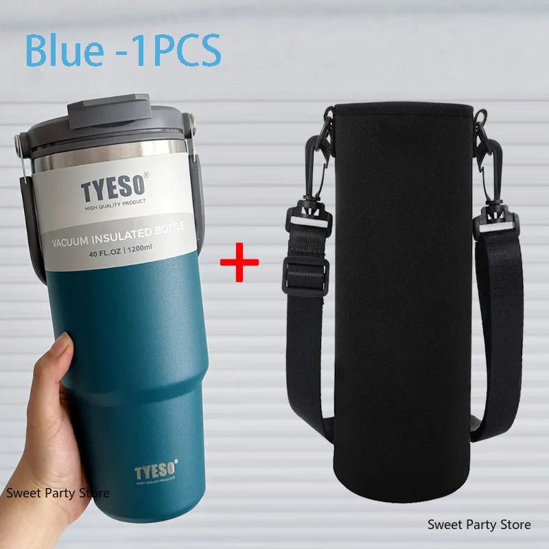 TYESO Stainless Steel Double-layer Coffee Cup Cold And Hot Car Mug Vacuum Flask Travel Thermos Bottle Portable Car Water Bottle