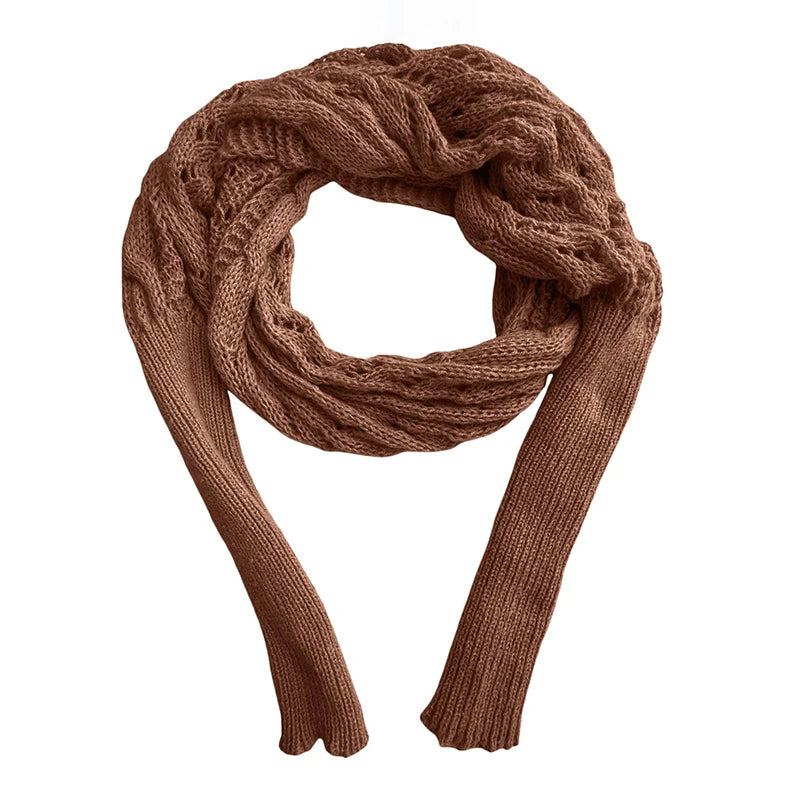 2024 Scarf With Sleeves Women Soft Knitted Wrap New Fashionable Pullover Shawl Windproof Warm Autumn Winter Poncho