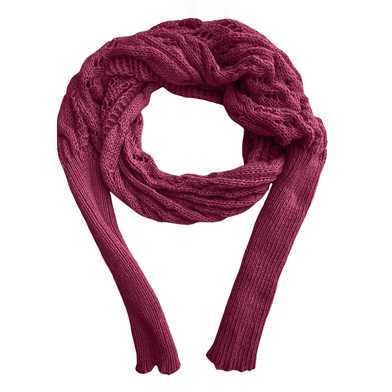 2024 Scarf With Sleeves Women Soft Knitted Wrap New Fashionable Pullover Shawl Windproof Warm Autumn Winter Poncho