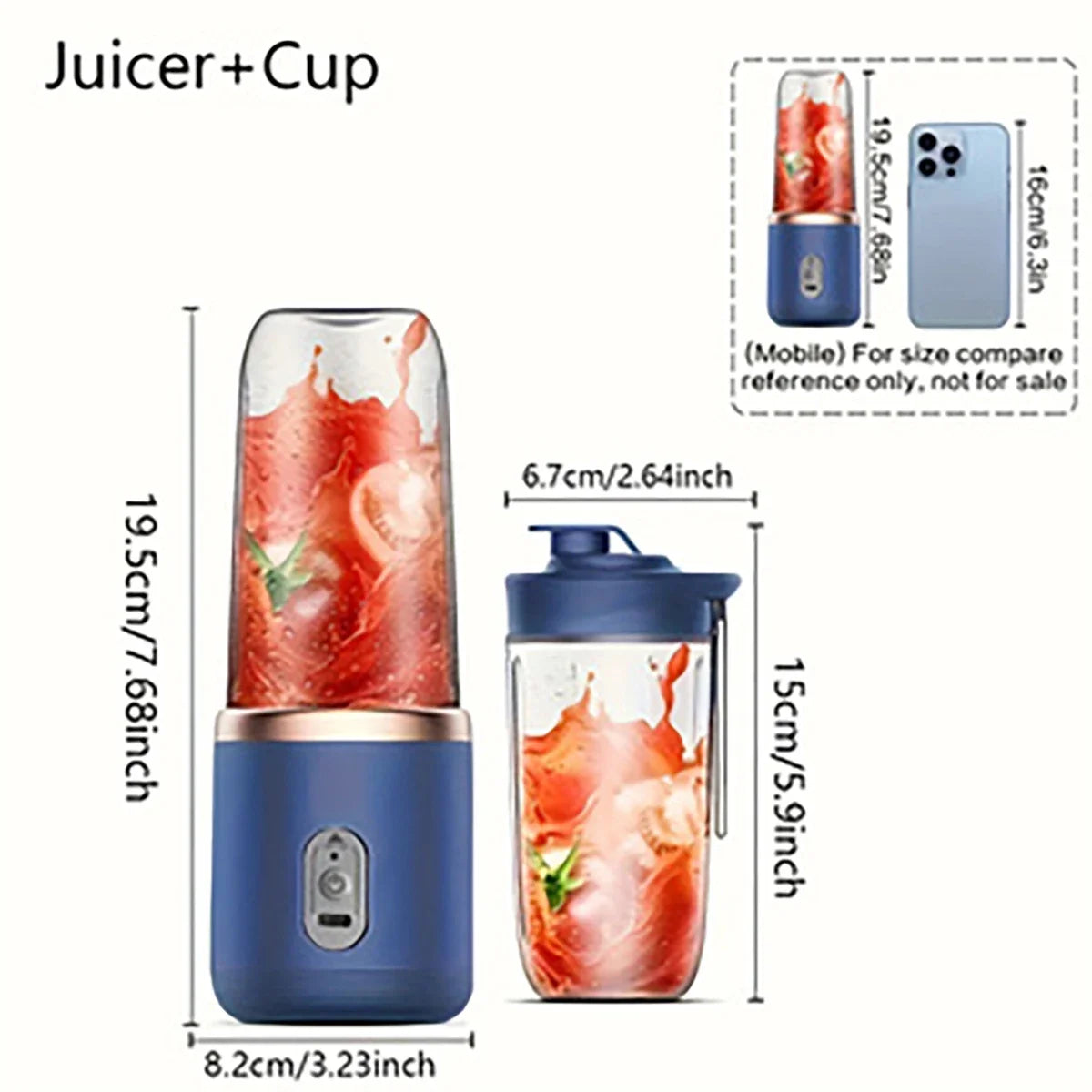 Xiaomi Portable Electric Fruit Juice Blenders 400ml Personal sized Mini Bottle Home USB rechargeable 6 Blades blender Machine