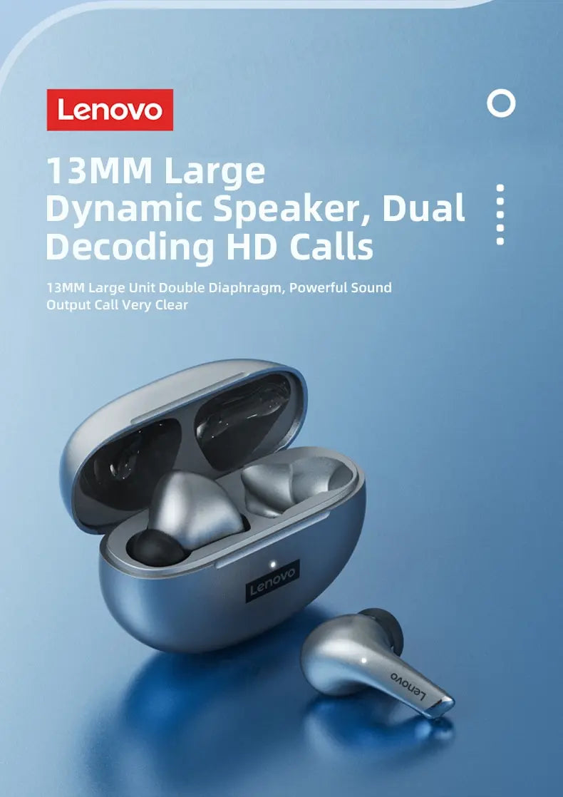 Choice Lenovo LP5 Wireless Bluetooth Earbuds HiFi Music Earphones Headphones Sports Waterproof Headset With Mic Earbuds Business