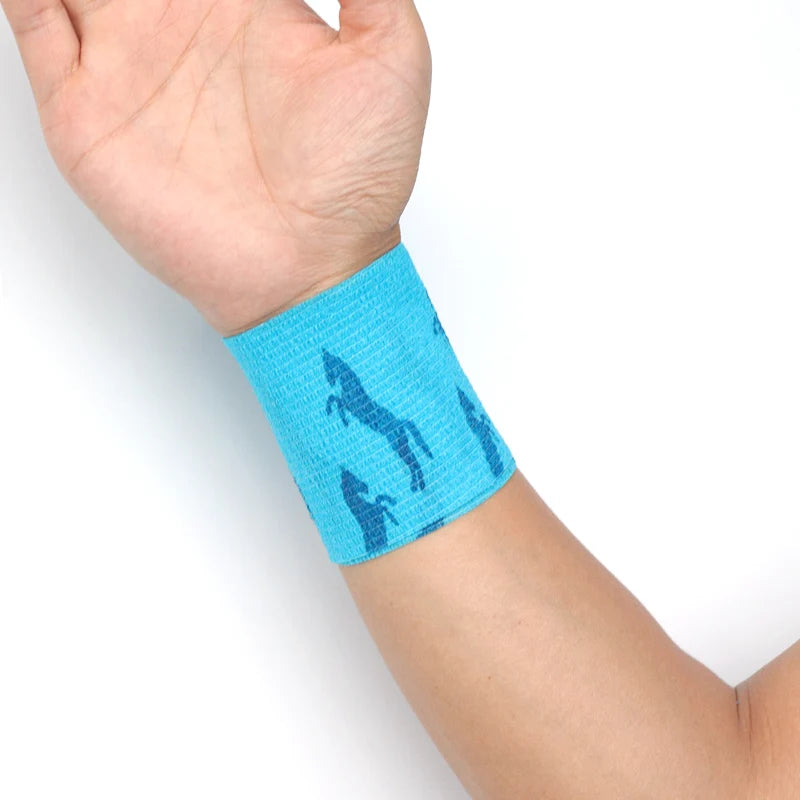 Athletic Tape Wraps for Sports, Colorful Bandage for Tattooing, Finger Joint, Knee Pet, Printed Self-Adhesive Wraps, 2.5cm-10cm