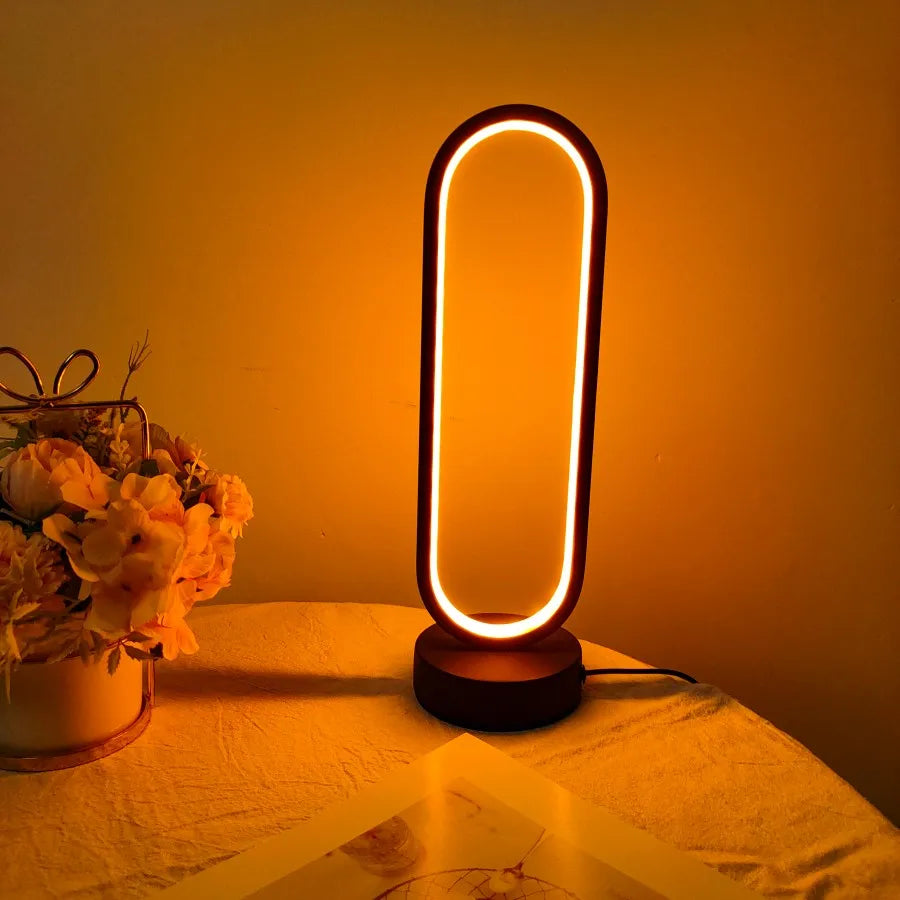 Bedroom Ring Lamp Living Room Three-color Dimming Bedside Lamp LED Night Light