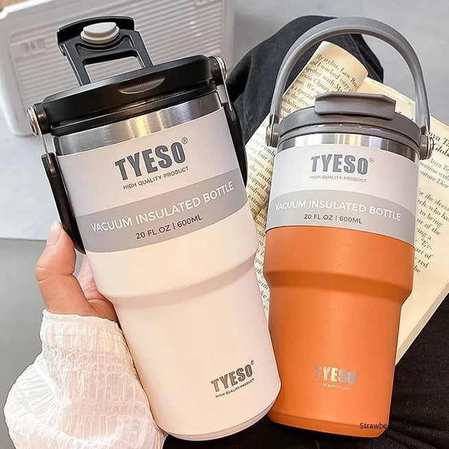 TYESO Stainless Steel Double-layer Coffee Cup Cold And Hot Car Mug Vacuum Flask Travel Thermos Bottle Portable Car Water Bottle