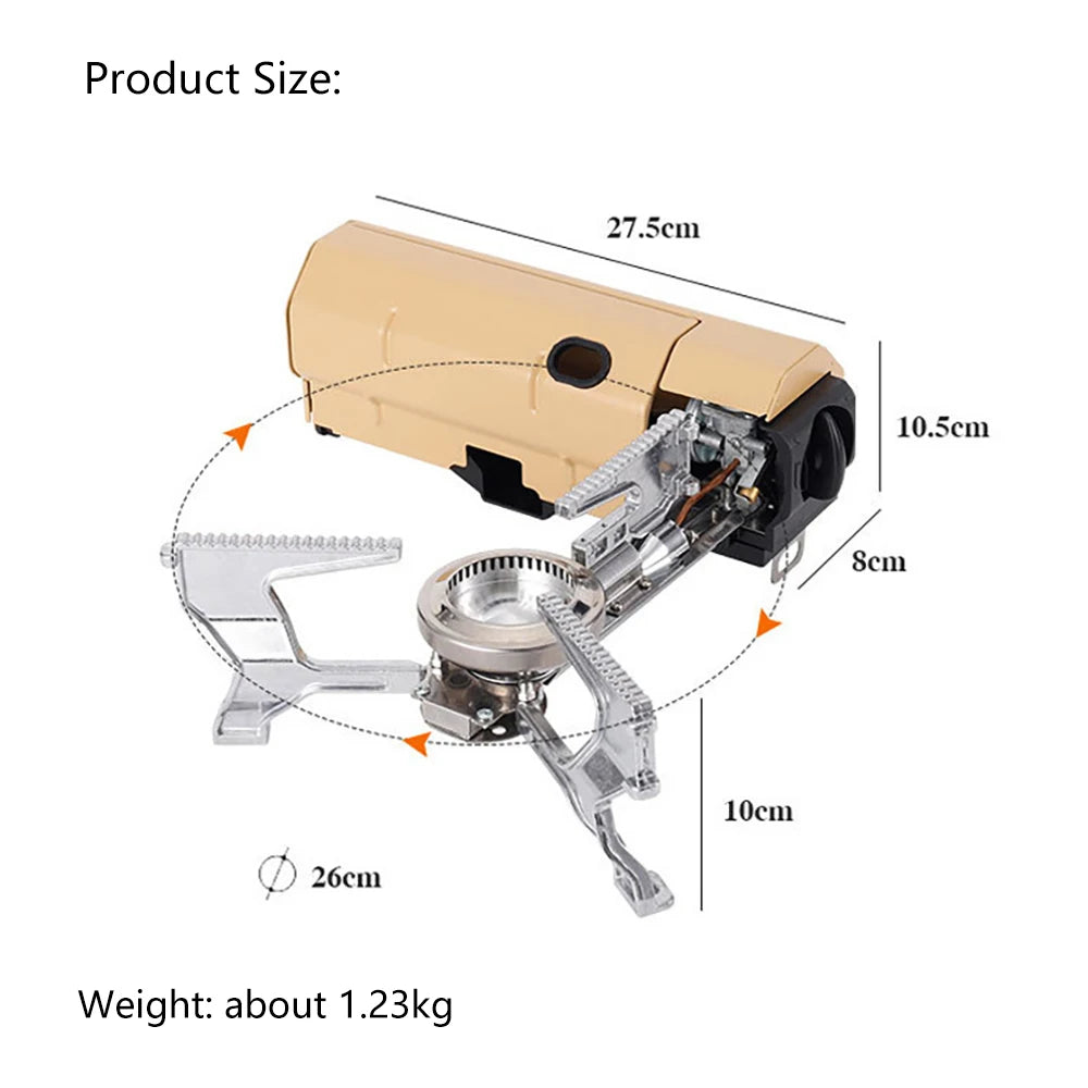 TARKA Camping Cassette Stove Outdoor Folding Gas Burner 2600w Fire Furnace Kitchen Cookware Suitable For Tourist Hiking Picnic