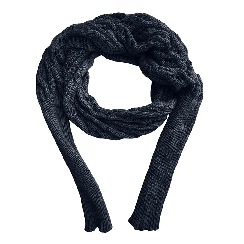 2024 Scarf With Sleeves Women Soft Knitted Wrap New Fashionable Pullover Shawl Windproof Warm Autumn Winter Poncho