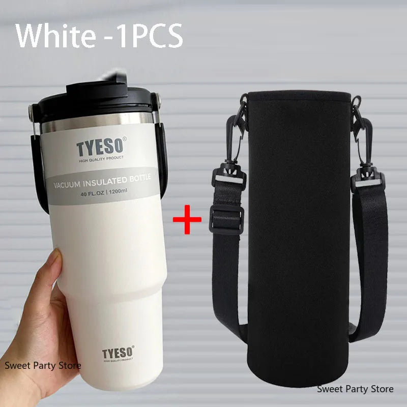 TYESO Stainless Steel Double-layer Coffee Cup Cold And Hot Car Mug Vacuum Flask Travel Thermos Bottle Portable Car Water Bottle