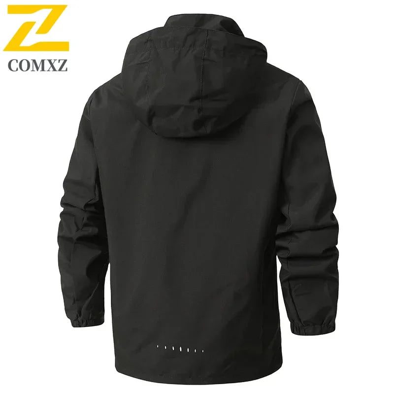 Men Casual Jacket Outdoor Windproof Waterproof Athletes Spring Autumn New Men Jacket Coat Detachable Hat Jackets Male M-5XL