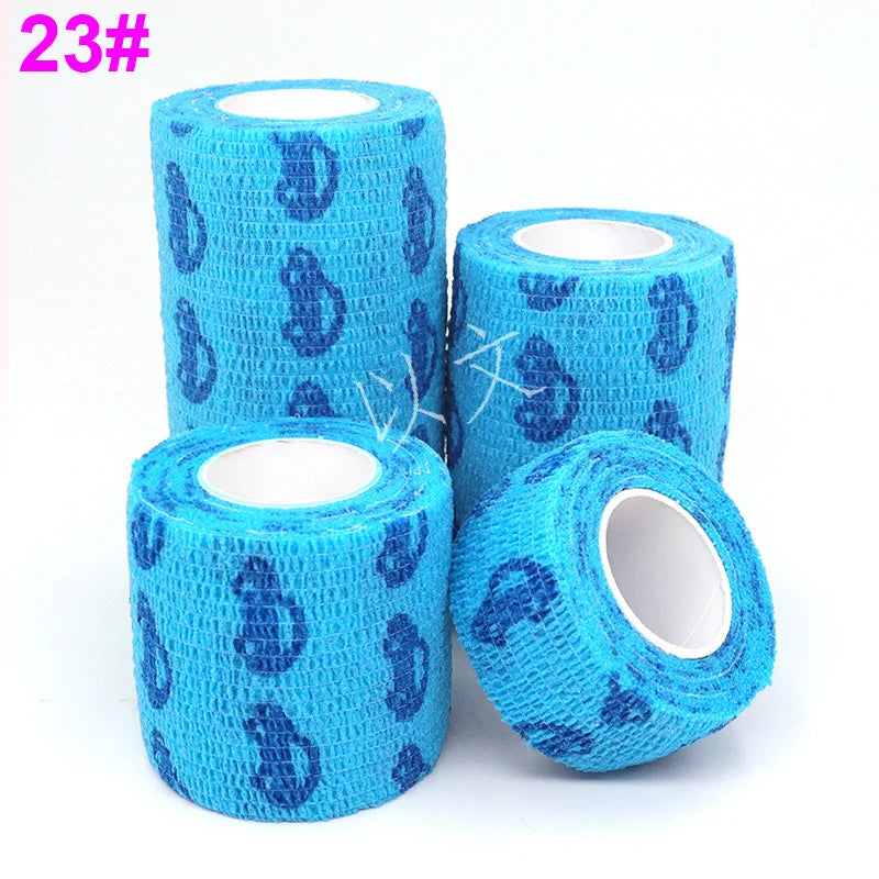 Athletic Tape Wraps for Sports, Colorful Bandage for Tattooing, Finger Joint, Knee Pet, Printed Self-Adhesive Wraps, 2.5cm-10cm