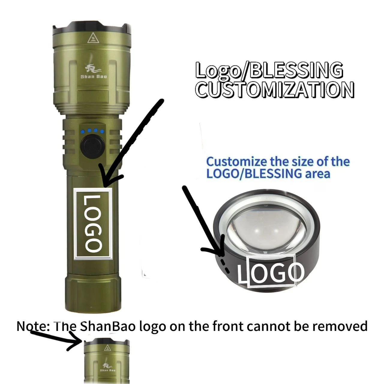 Outdoor Zoom Waterproof Flashlight Super Bright Light Focused Light Source Can Light a Flame (3000LM)