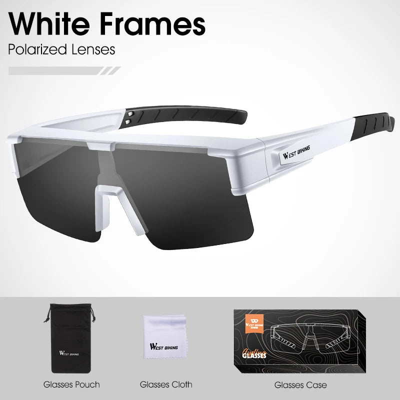 WEST BIKING Cycling Glasses Photochromic MTB Road Bike Glasses UV400 Protection Sunglasses Sport Polarized Eyewear Goggles