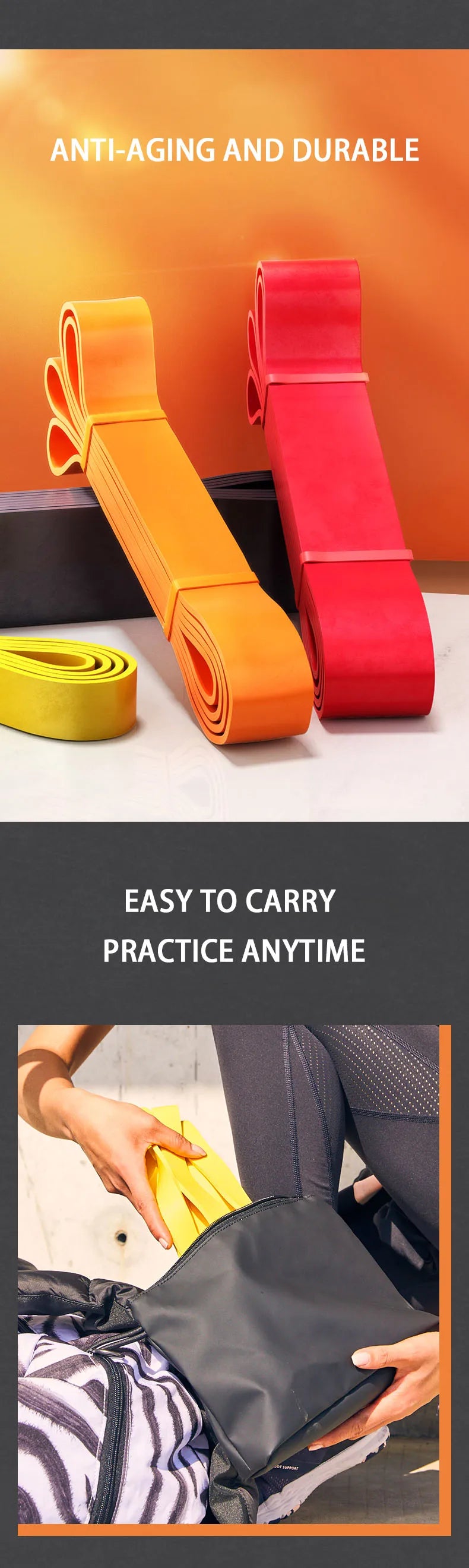 1pc Yoga Resistance Band With Different Levels, Elastic Fitness Stretching Band, For Hip Lifting, Deep Squatting, Body Shaping