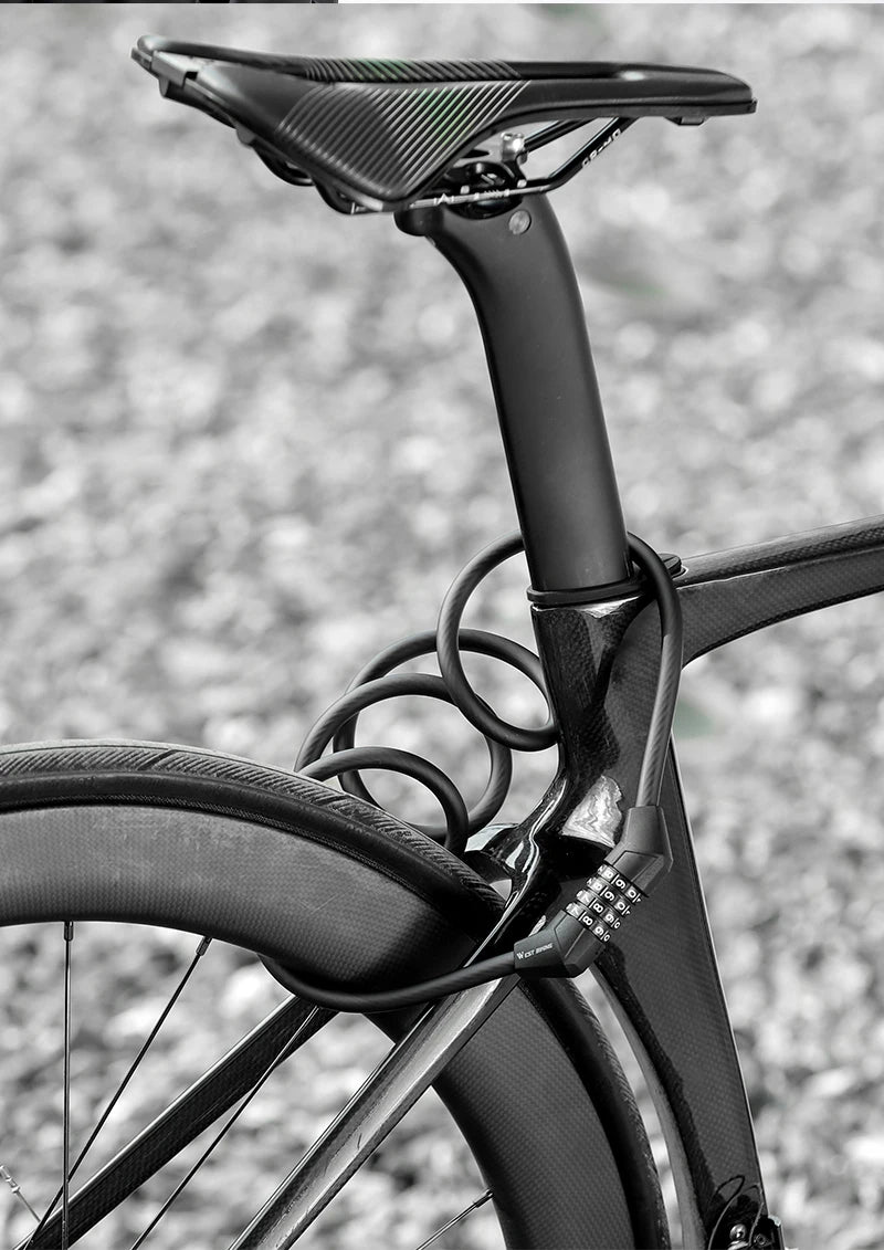 WEST BIKING Bicycle Lock 4 Digit Code 120cm Anti-theft Lock Bike Security Steel Cable Cycling Bicycle Lock Bike Accessories
