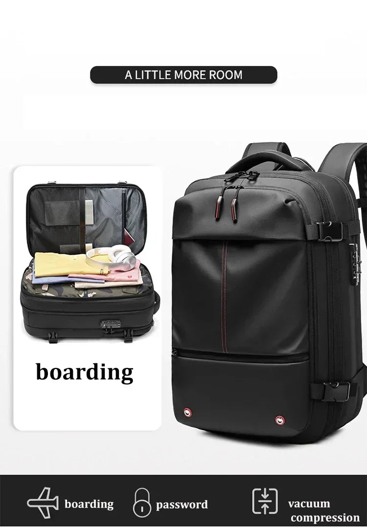 Travel Men 17 Inch Laptop Backpack Vacuum Compression Backpack Business Large Capacity School Backpack Expand Outdoor