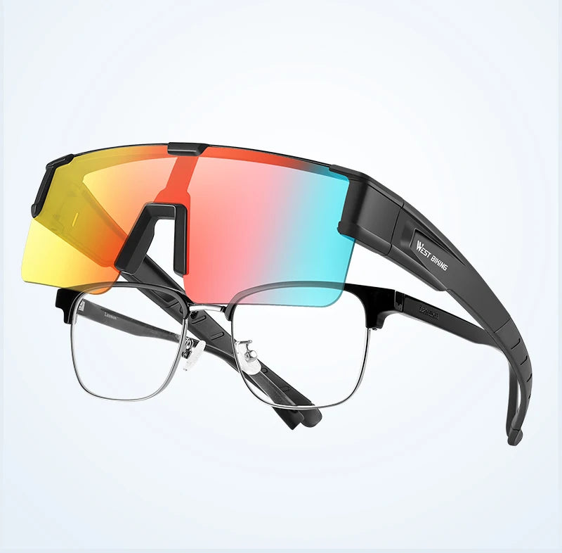 WEST BIKING Cycling Glasses Photochromic MTB Road Bike Glasses UV400 Protection Sunglasses Sport Polarized Eyewear Goggles