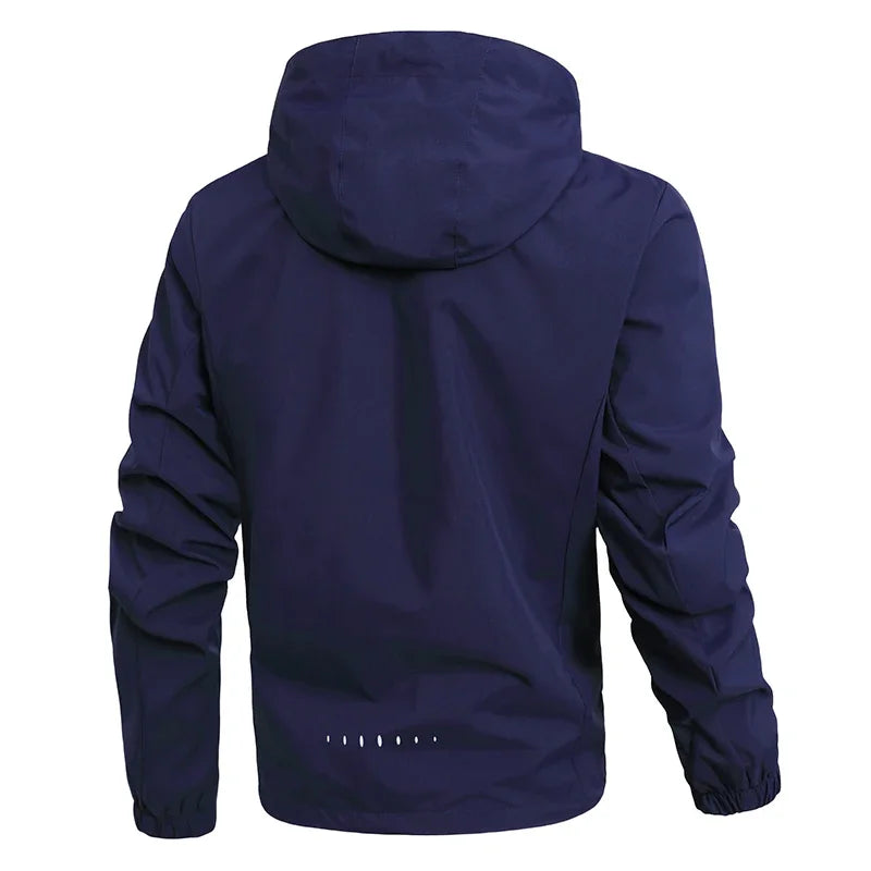 Men Casual Jacket Outdoor Windproof Waterproof Athletes Spring Autumn New Men Jacket Coat Detachable Hat Jackets Male M-5XL