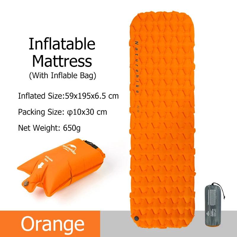 Naturehike Inflatable Mattress Camping Mattress Air Mattress Ultralight Outdoor Sleeping Pad Folding Bed Hiking Sleeping Mat