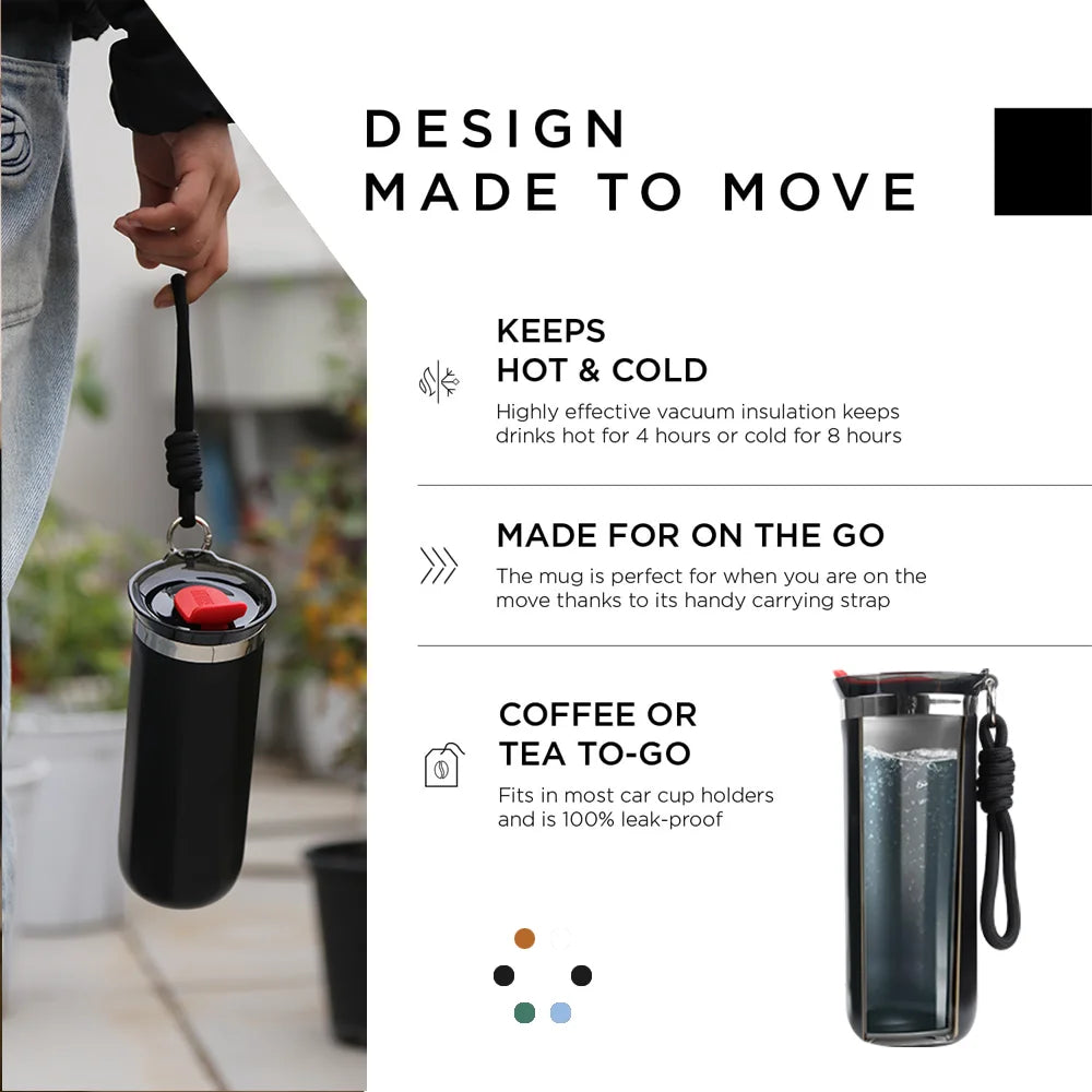 Thermal Mug Thermos Bottle for Coffee Tumbler Cup Water Bottle Stainless Steel Insulated Vacuum Flask Leakproof Travel Drinkware
