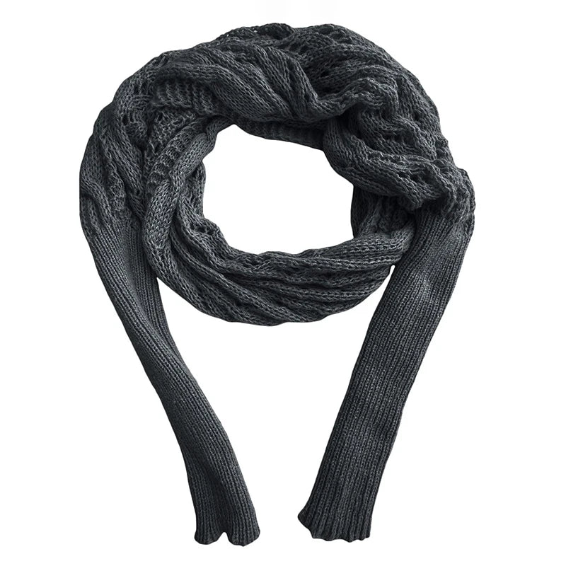 2024 Scarf With Sleeves Women Soft Knitted Wrap New Fashionable Pullover Shawl Windproof Warm Autumn Winter Poncho