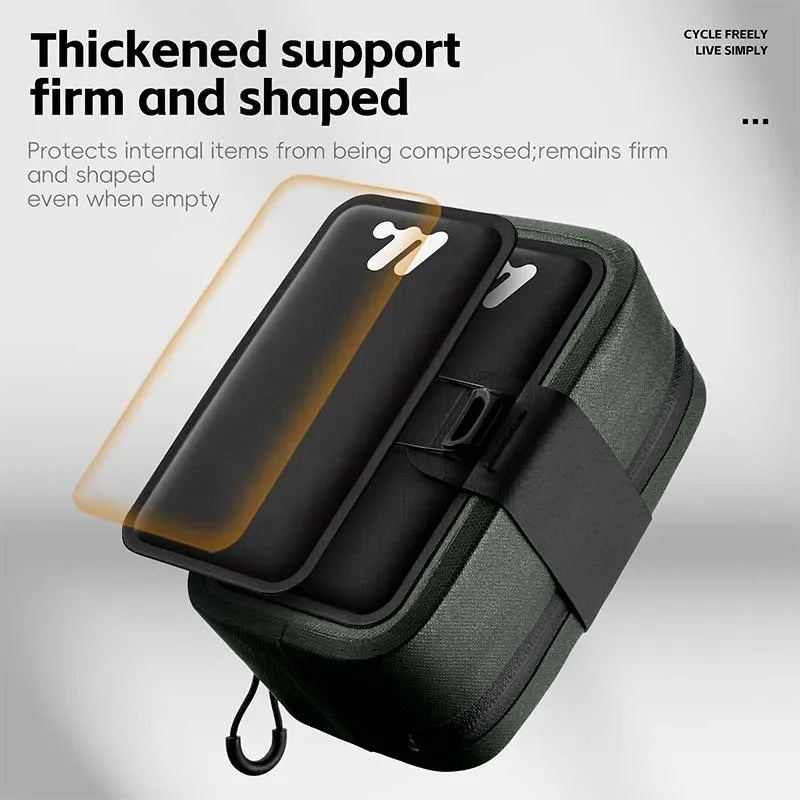 WEST BIKING Bicycle Saddle Bag 600D TPU Seamless Waterproof Wear-Resistant Rotating Lacing Buckle Mini Saddlebag Bike Accessory