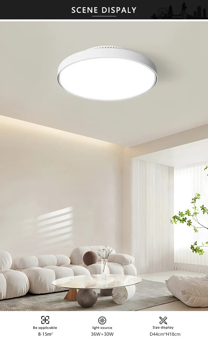 Modern LED Ceiling Fan Lights Invisible Leaf Less Low Decibel Remote Dimming Fan Lights Bedroom Living Room Home Electric Fan
