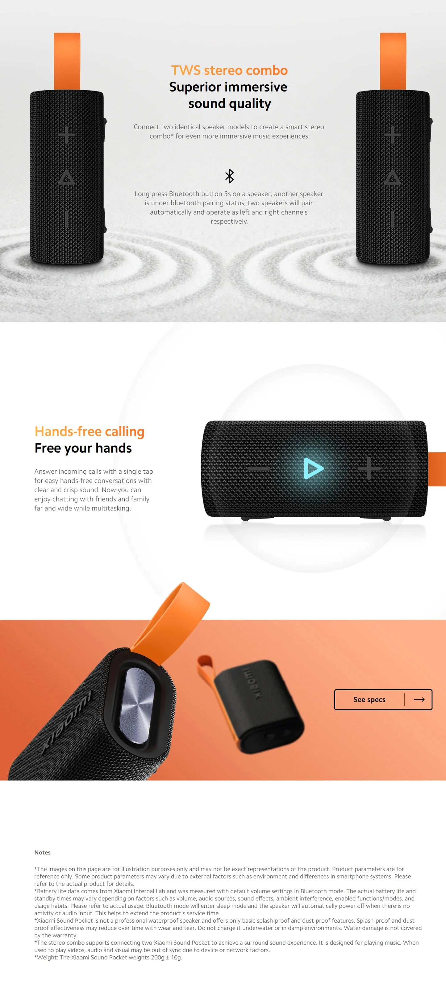 NEW Xiaomi Bluetooth 5.4 Portable Speaker Sound Pocket IP67 TWS 1000mAh 10 Hours Ultra-Long Battery Life Microphone Stereo Combo
